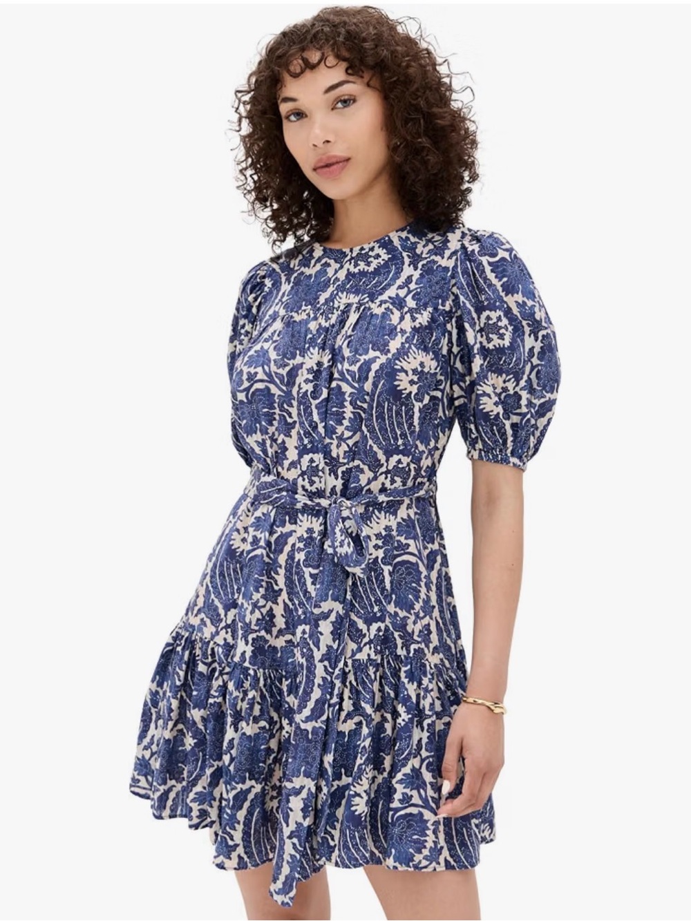 Ulla Johnson Rosalie Short Sleeve Mini Dress in Ocean